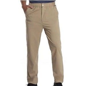 MIER Men's Quick Dry Lightweight Stretch Water Resistant Hiking Pants Khaki XL